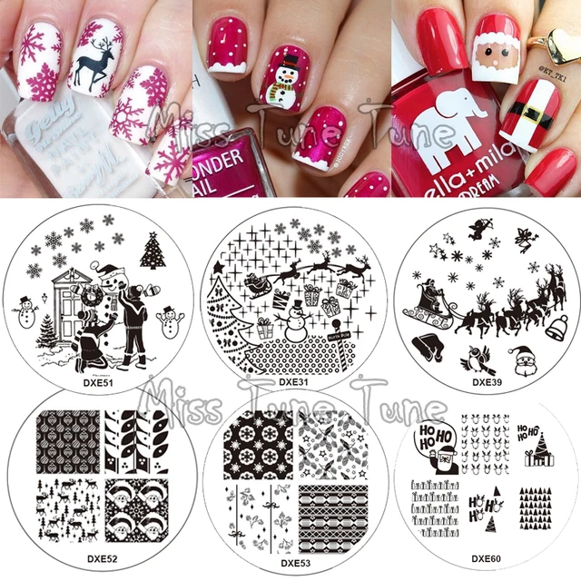 30 Styles Christmas Nail Stamping Templates Stamp Plate Image 30 Styles Christmas Nail Stamping Templates Stamp Plate Image Printing Transfer Polish Xmas Snowflake Santa