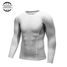 Yuerlian, Спортивная футболка из полиэфирного волокна, Спортивная футболка, Мужская быстросохнущая футболка с длинным рукавом для бега, Мужская футболка для тренировок, футболки для фитнеса