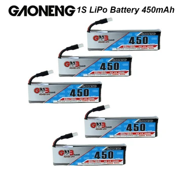 

5PCS Gaoneng 3.7V 3.8V 450mAh 1S 80C 160C Lipo Battery Rechargeable White Plug For RC Multicopter FPV Racing Drone Indoor Whoop
