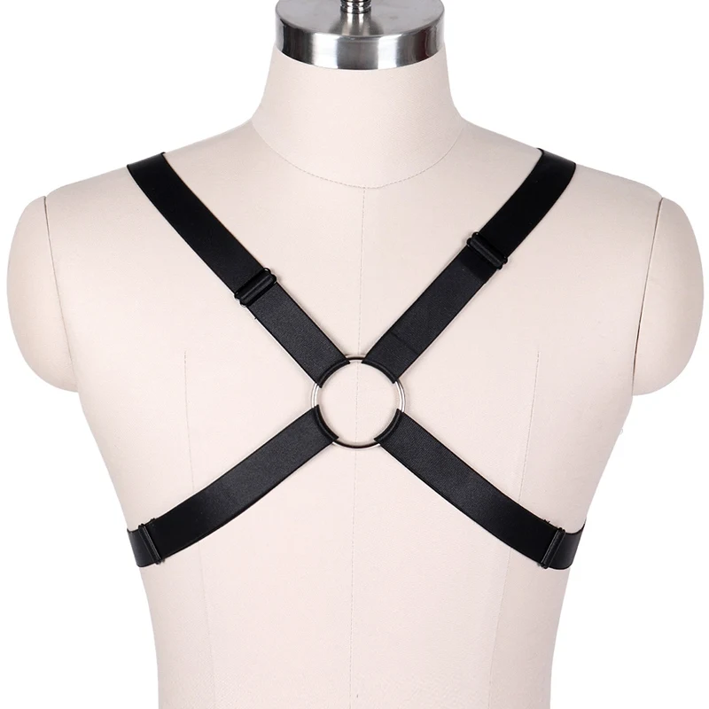 

Crop Top Strappy Chest Shoulder Harness Punk Goth Body Cage Lingerie Elastic Plus Size Night Clubs Clothing Rave Accessory