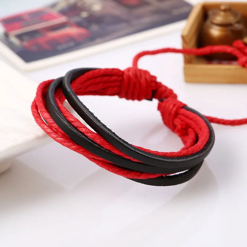 Buy Fashion New Year Red Bracelets Multilayers Wrap