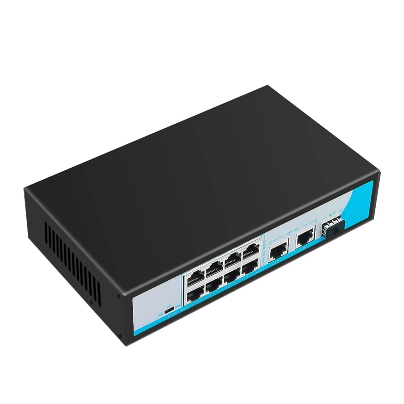 

8 Ports Network Ethernet Switch Hub 10/100Mbps Full Half / Duplex Switch 2 Uplink Gigabit Switch With Sfp Port Eu Plug