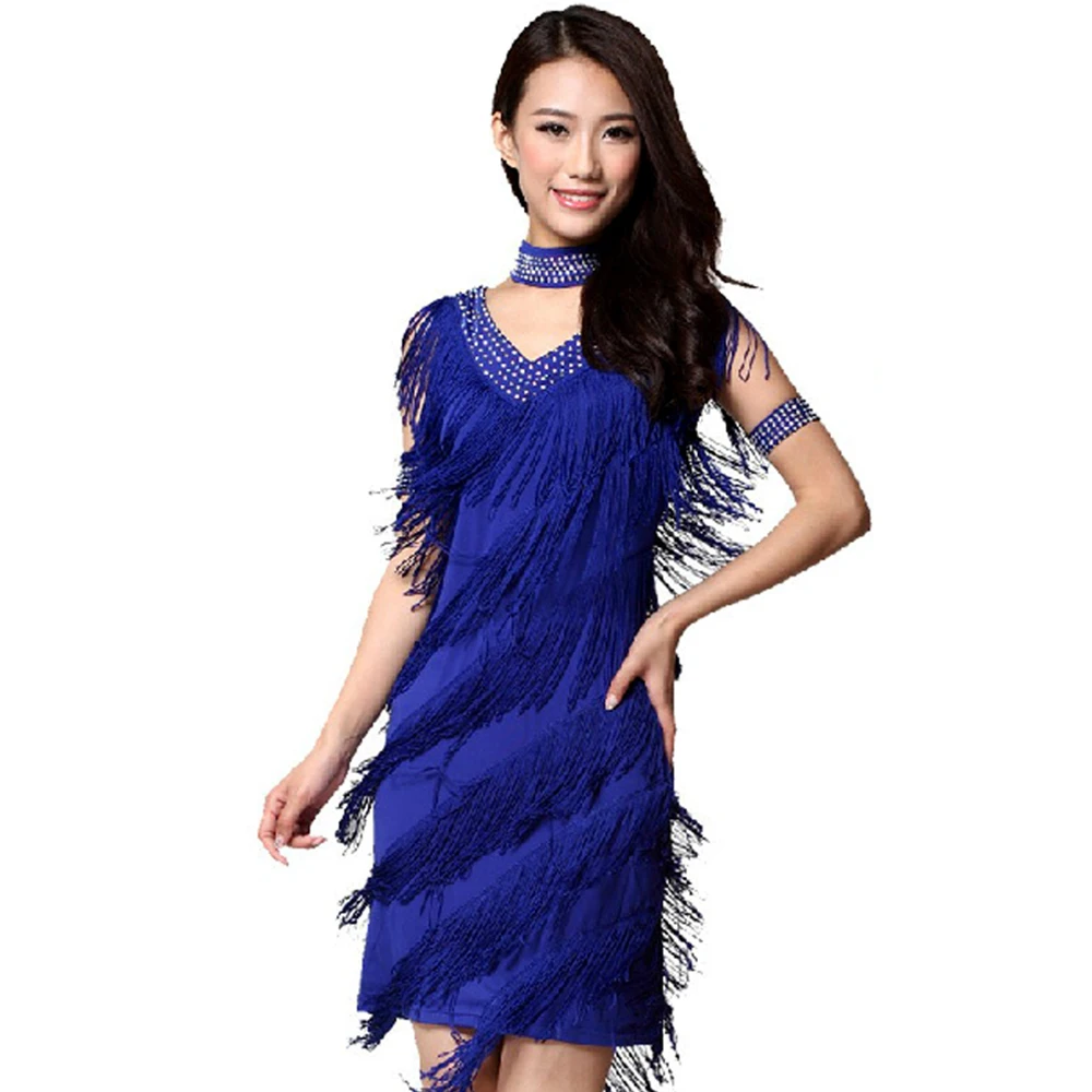 2016 Vintage Bling Fashion V Neck 1920s Sequin Fringe Charleston ...