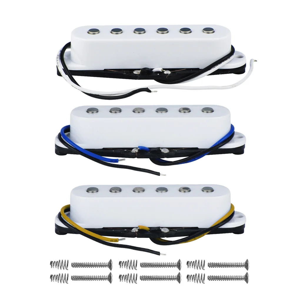 Новые 3 Струны для электрогитары шеи/средний/мост Пикап Alnico 5 звукосниматель с одинарной катушкой SSS для Strat FD, черный/белый/желтый на выбор