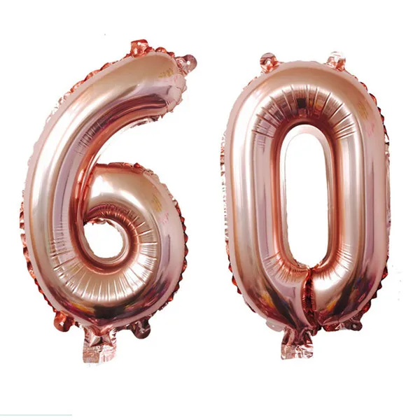 32 дюйма 10/20 Вт, 30 Вт/40/50/60 розовое золото цифра Фольга шары-цифры воздуха игрушки из надувных шаров для свадьбы День рождения украшение шар - Цвет: 60