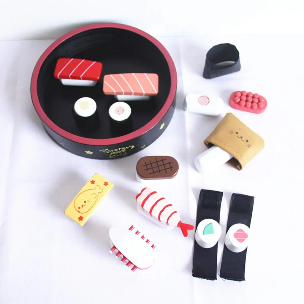 Моделирование деревянные японские суши еда ненастоящая игра для ролевых игр развивающие игрушки подарок на день рождения для детей малышей