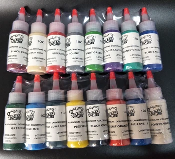 

16 Colors Ink Set Tattoo Ink Kit 30ml (1OZ) Permanent Makeup Pigment for Body Painting Art Supply