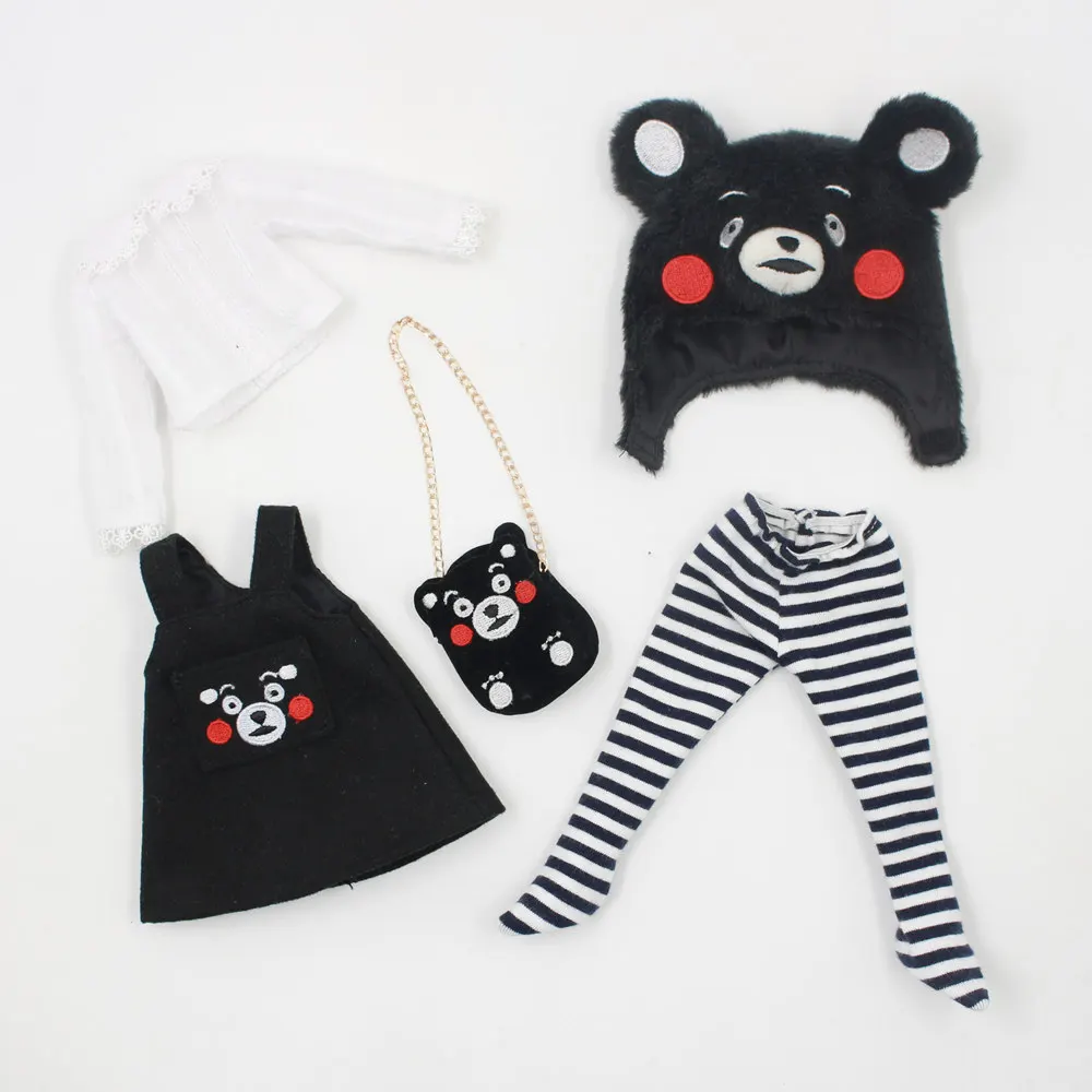 Blyth Аксессуары Одежда подходит только для 1/6 BJD Kumamon стиль с шляпой и сумкой