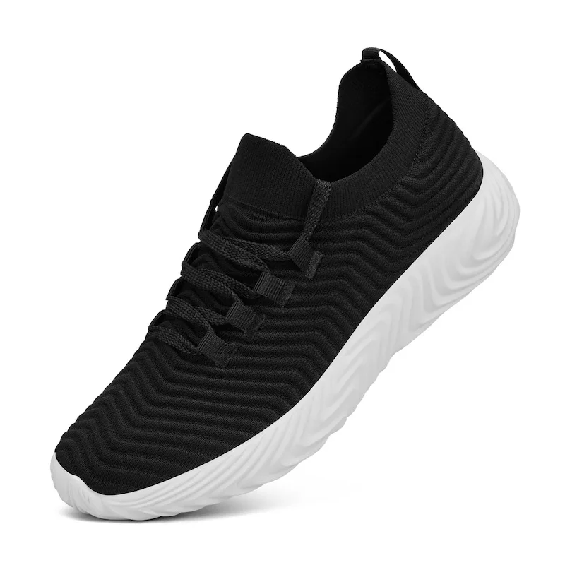 New Men& Women Breathable Running Shoes Outdoor Jogging Walking Lightweight Shoes Comfortable Sports Sneakers - Цвет: black white