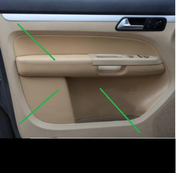 

For Volkswagen Touran Caddy 2006-2015 Microfiber Leather Door Armrest Interior Door Panel Protective Cover with Mount Fittings