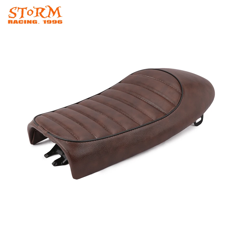 Motorcycle Leather Brown Retro Seat Cushion For Honda Harley Davidson