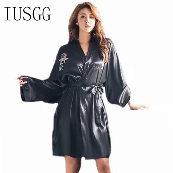 

Silk Satin Summer Knee Length Robe Floral Bathrobe Short Kimono Robe Night Robe Bath Robe Fashion Vintage Sexy Gown For Women