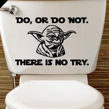 Уродливый йода Туалет Фреска с Звездные войны Ванная комната Декор Лоо этикетка Санузел настенные наклейки GA027