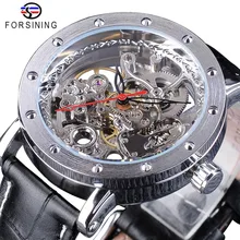 FORSINING Fashion Skeleton Wristwatches Leather Belt Automatic Mechanical Watches For Men Transparent Watch Relogio Masculino FORSINING Fashion Skeleton Wristwatches Leather Belt Automatic Mechanical Watches For Men Transparent Watch Relogio Masculino
