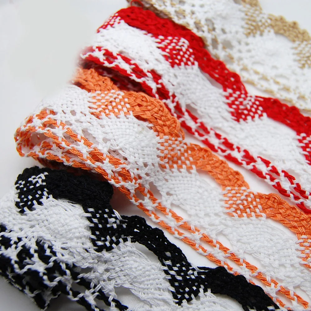 

Lychee Life 10 Yards Colorful Laces Trims Ribbon DIY Handmade Sewing Lace Ribbons For Wedding Dress Decorative Accessories