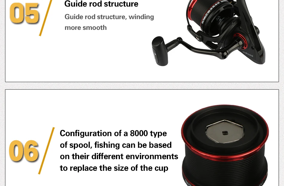 Carretas de Fundição de Surf Carretel de Fiação Carreta com um Carrete de Metal de Repuesto Tiro Largo Arraste 18 kg yf 9000 Max 7 Carretilhas de pesca