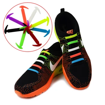 

12pcs/set Hot sale V-tie Fashion Creative Lazy No tie shoelaces Elastic Silicone Shoe Laces For Men Women All Sneakers