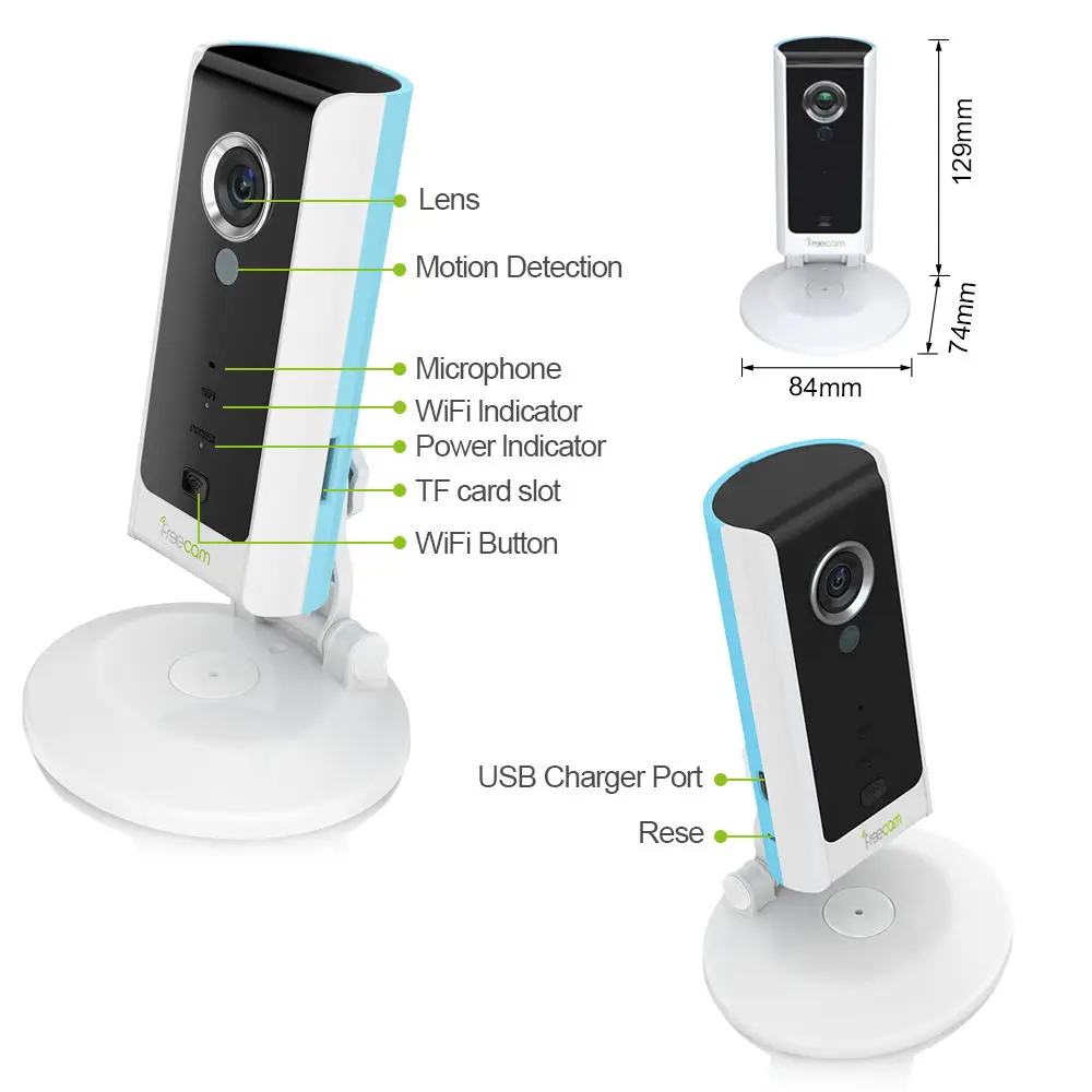 Freecam HD Home Security IP Camera Wireless Smart Baby Mobitor wifi Camera Surveillance with Night Vision and Alert Push C280B
