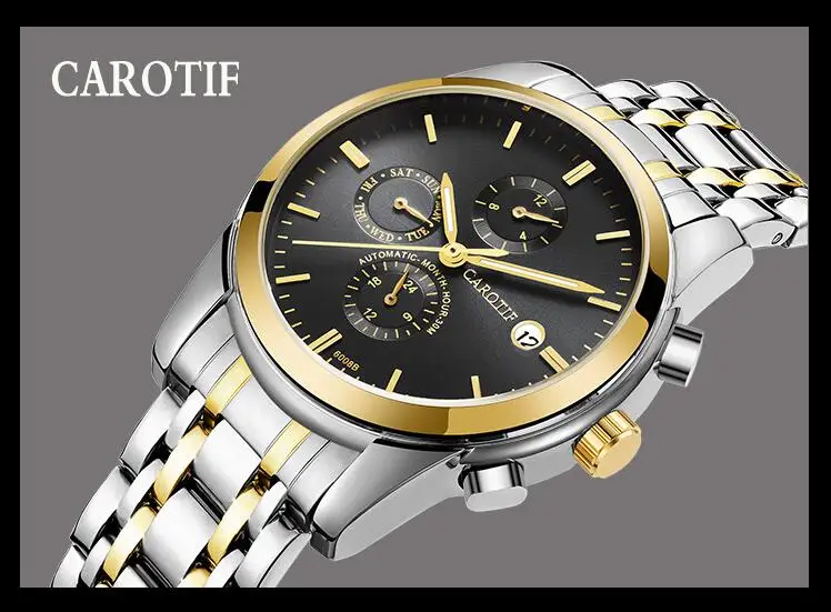 

Luxury All Subdials Work Mechanical Men Watches Montre Full Steel Male Watch Reloj Hombre Dress Busines Watch Men erkek kol saat