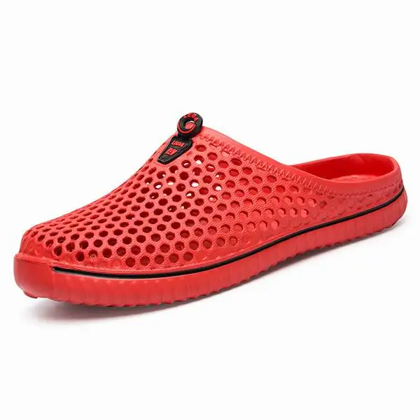 Новинка; мужские пляжные сандалии унисекс; женские домашние тапочки; спортивные сандалии с вырезами - Цвет: Красный