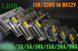 DC12V 1.25A 2A 3A 5A 10A 15A 20A 30A переключатель Питание адаптер трансформатора AC110V-240V к DC12V адаптер для Светодиодный полоски свет