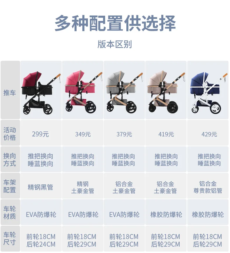 Детские коляска прогулочная могут сидеть и лежать легко складной свет двухсторонняя четырехколесная амортизатор детская коляска