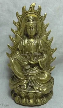 

Chinese Brass Buddhism Joss Pot Lotus Kwan-yin Guan Yin Goddess Seat Statue