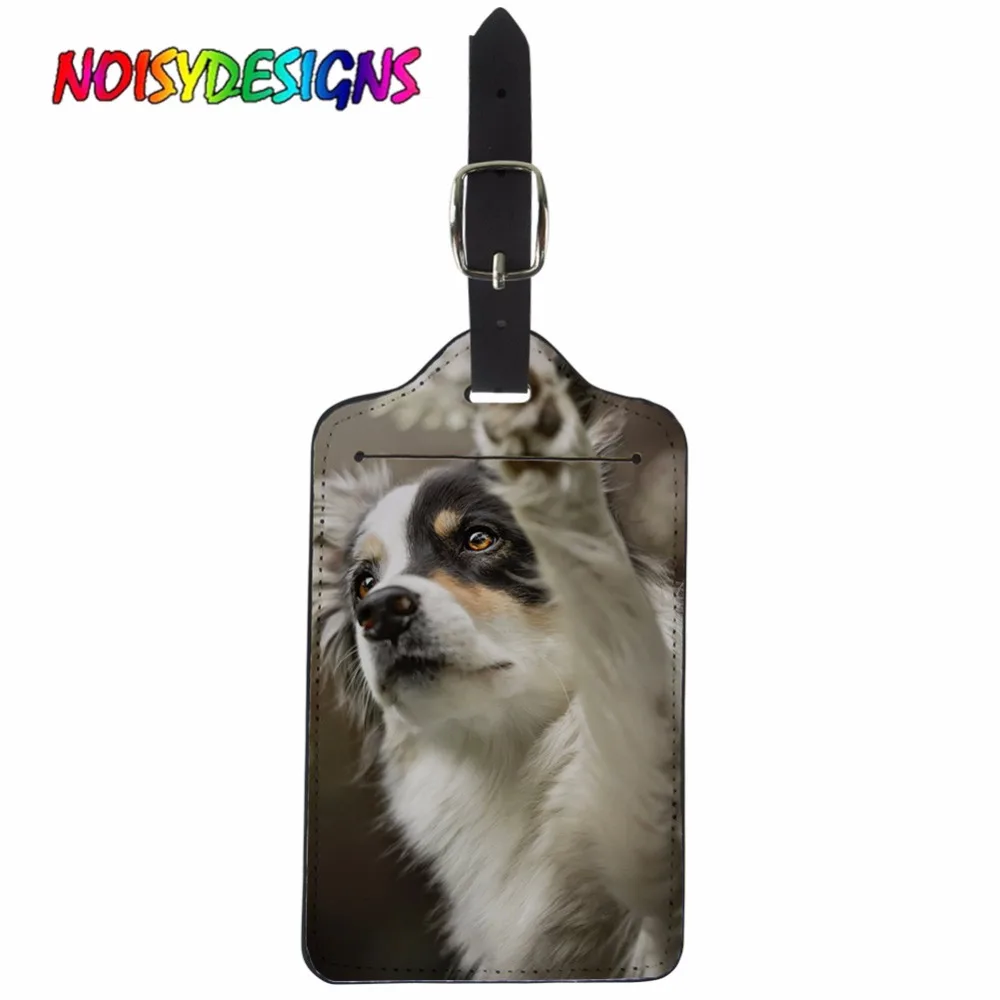

NOISYDESIGNS Travel Accessories Luggage Tag Cute Border Collie Baggage Boarding Tag Portable Label Suitcase ID Addres Holder