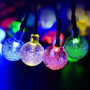 

NEW 30LED Crystal ball Bulbs Solar Lamp Power String Fairy Lights Solar Garlands Garden Christmas party Decor For Outdoor Yard
