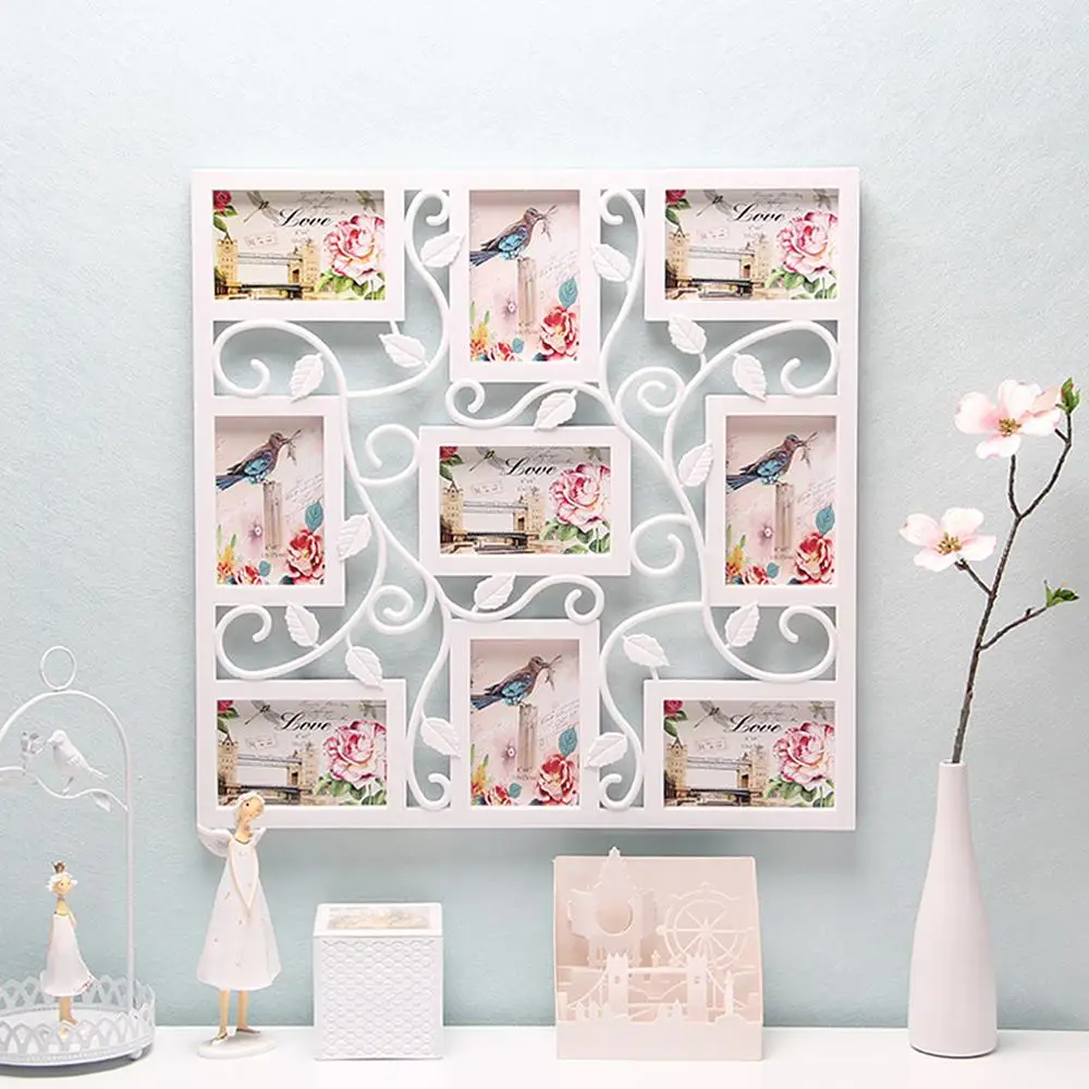

European Style Rose Flower Hollow Photo Picture Frame Hanging Wall Home Room Decoration DIY Art Craft Wedding Gift