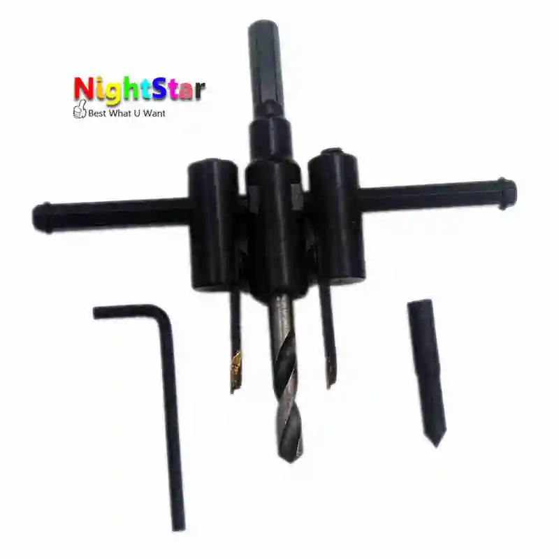 Adjustable Circle Cutter Drill Bit Kit Metal Wood Twist Hole DIY