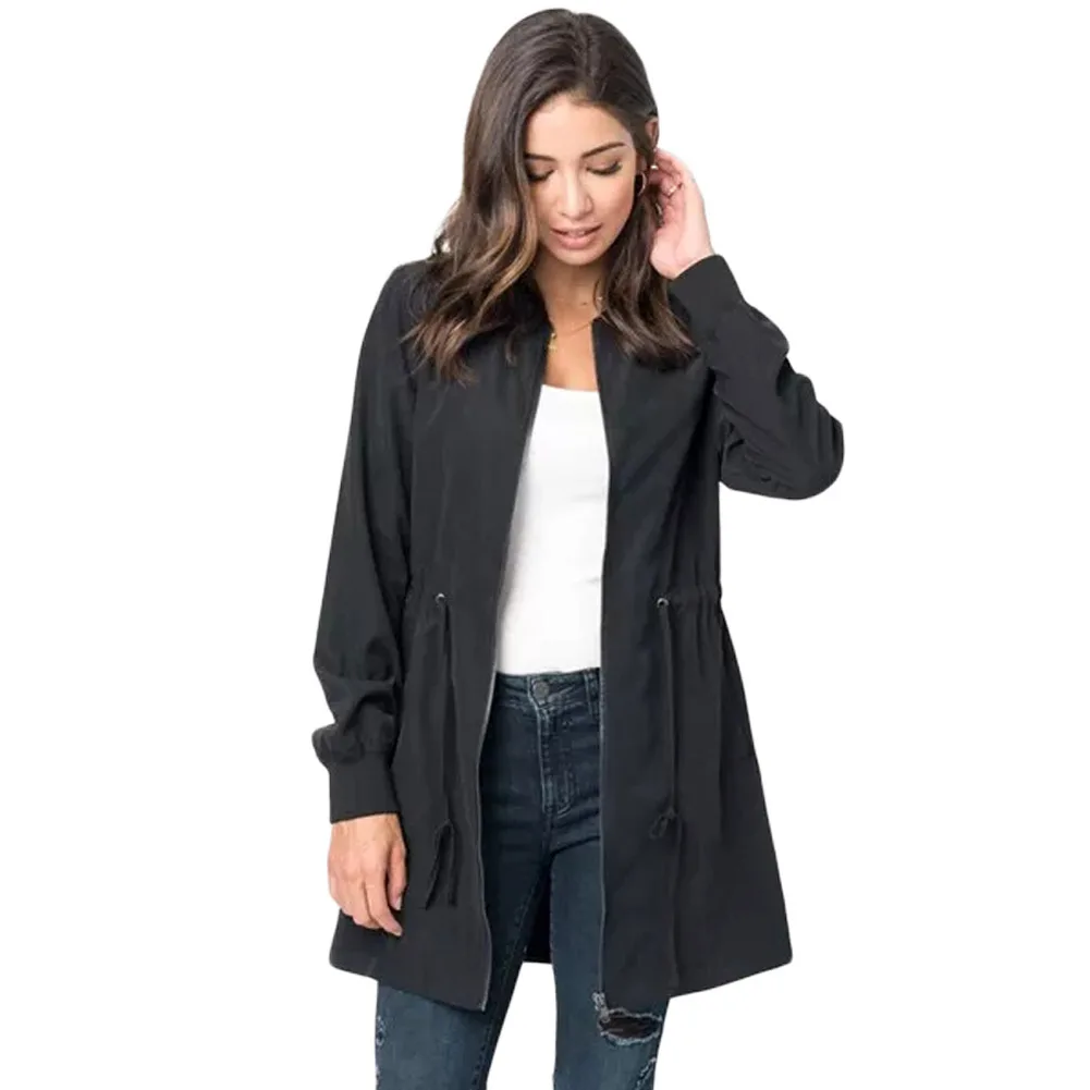 

Women Casual Front Open Regular Fit Flare Sleeve Solid Lace up Sexy Cardigan the Lepicena of European And American Female New St