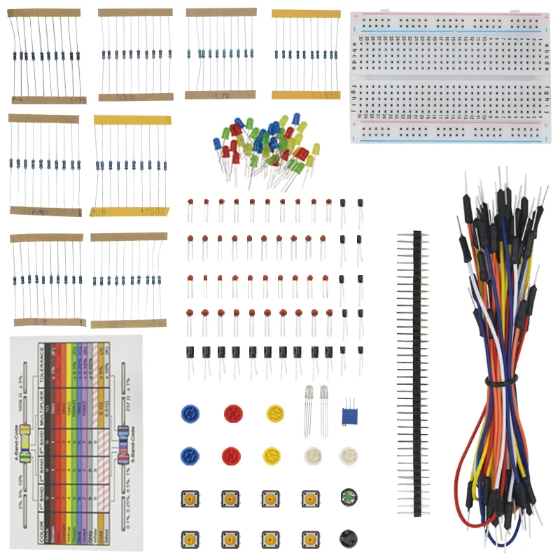 

Portable Kit for UNO R3 Resistor LED Diode Capacitor Jumper Wires Breadboard Handy Starter Kit + Plastic Retail Box