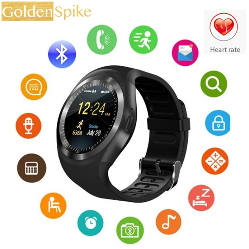 Bluetooth Smartwatch Y1s Смарт часы Поддержка Reloj Relogios 2G GSM SIM приложение синхронизация Mp3 для
