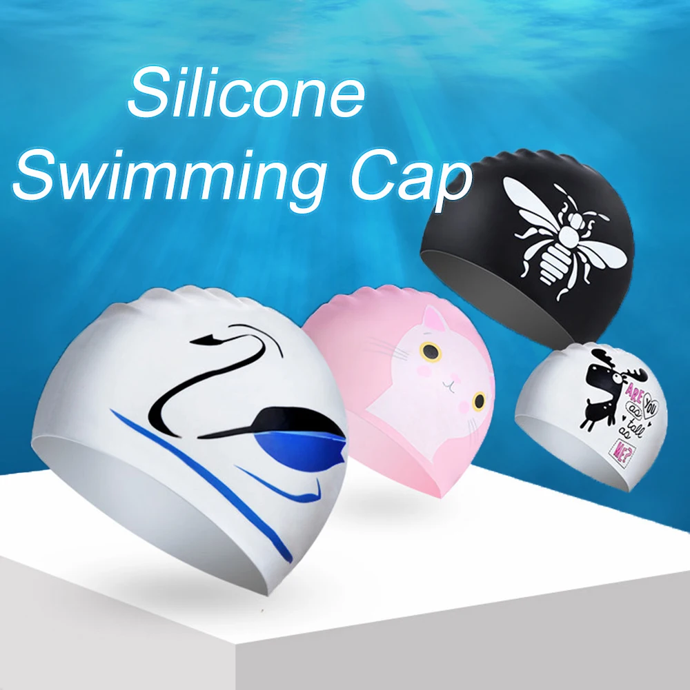 

YOUYOU Silicone Swim Cap Rubber Sports Elastic Swimming Hat Adult Men Women Waterproof Swim Caps Hat Swimming Accessories Large