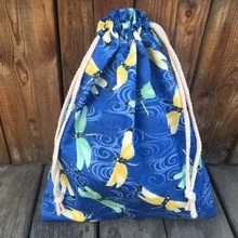 YILE 1 шт. Хлопковая Сумка на шнурке, вечерние сумки для подарков, многофункциональная сумка с принтом стрекозы, синий цвет YL9128a