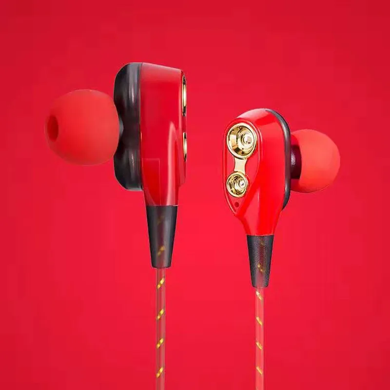 Auriculares con кабель спортивный двойной привод стерео наушники 3 5 мм металлический