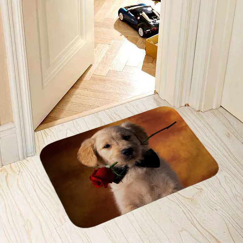 Modern home decorative door mat popular dogs pug/border collie/bull terrier/French bulldog photo print 40x60cm floor mat carpet - Цвет: MI 15