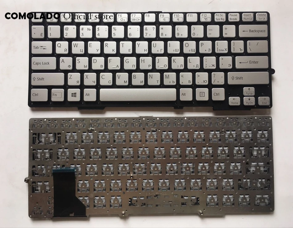 

RU Russian For SONY S13118ECB S13128CCW S131100CB S13127CCB SVS13 Silver without frame Keyboard RU Layout