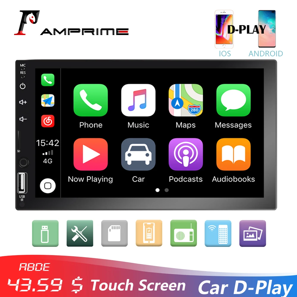 AMPrime 2Din Multimedia Player 7″ Touch Screen Car Stereo Radio D Play Mirrorlink Autoradio Bluetooth FM/TF/USB With Rear Camera-in Car Multimedia Player from Automobiles & Motorcycles on Aliexpress.com | Alibaba Group