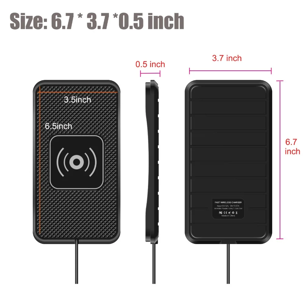 qi wireless charger charging pad fast car charger