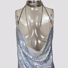 Sexy Lower Cut Deep V Neck Kendall Jenner Party Dress Halter Hollw Out Backless Shining Sequined Dress Off Shoulder Summer Dress