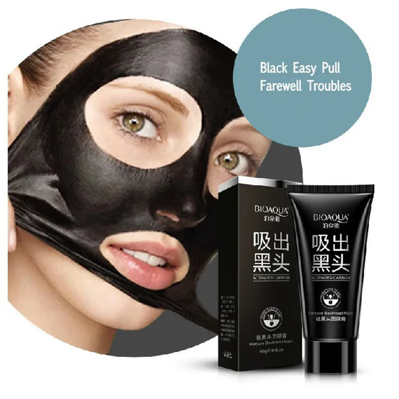 BIOAQUA маска для ухода за кожей Черный Грязевая маска для лица глубокое очищение Очищающая маска для удаления черных точек маска для лица клубничный нос средство для удаления акне