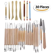 30 Teile/satz Ton Sculpting Werkzeuge Keramik Holzschnitzerei-werkzeug-set-Enthält Ton Farbe Shapers, modellierung Werkzeuge & Holz Skulptur Messer