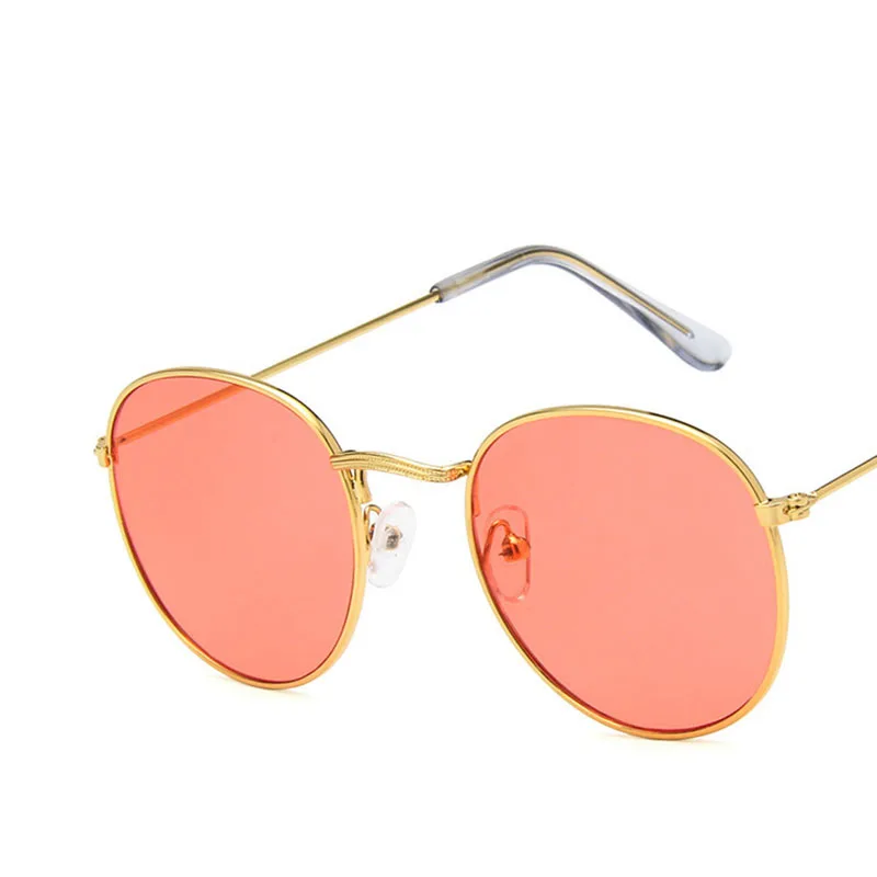 LeonLion, роскошные зеркальные солнцезащитные очки для женщин/мужчин, брендовые дизайнерские очки, женские круглые солнцезащитные очки, уличные очки Oculos De Sol Gafas - Цвет линз: Gold Red1