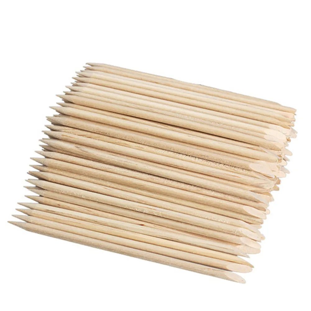 

100pc/Set Orange Sticks Cuticle Pusher Cuticle Remover For Nail Art Care Manicure Nail Tools Double Sided Orange Wood Stick