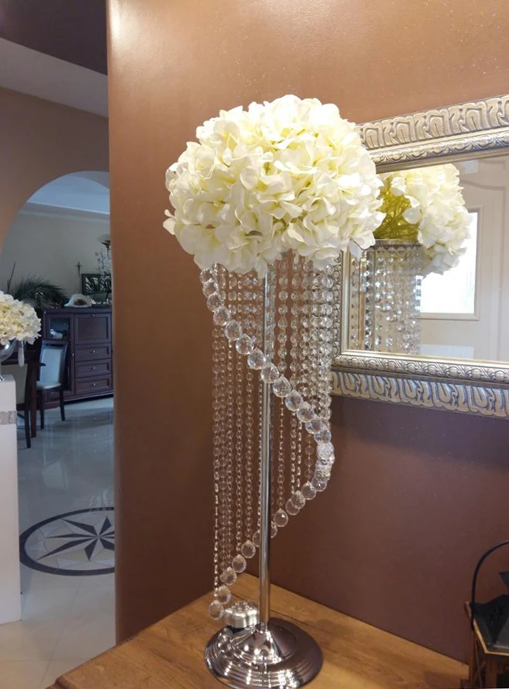 

70cm(27.5") Tall Wedding Centerpiece Table Centerpiece, flower stand with bead Strands, DHL/UPS Free Shipping,Wedding Decoraton
