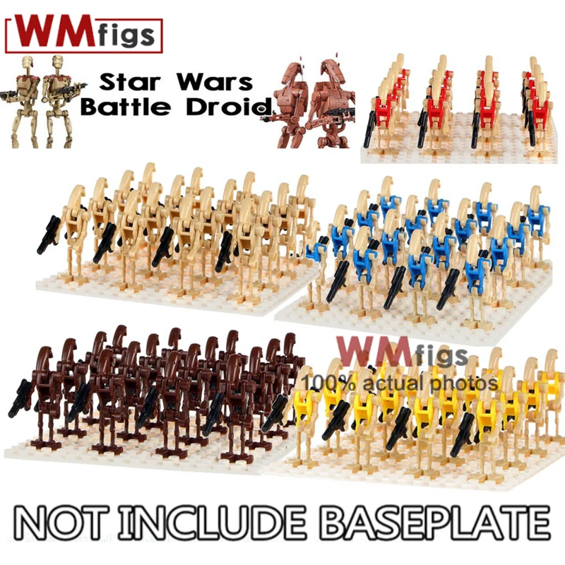 

16pcs/lot Wood Combat Robot Star Wars Legoings Super Battle Droid Model Building Blocks Bricks Army Military Toys for Children