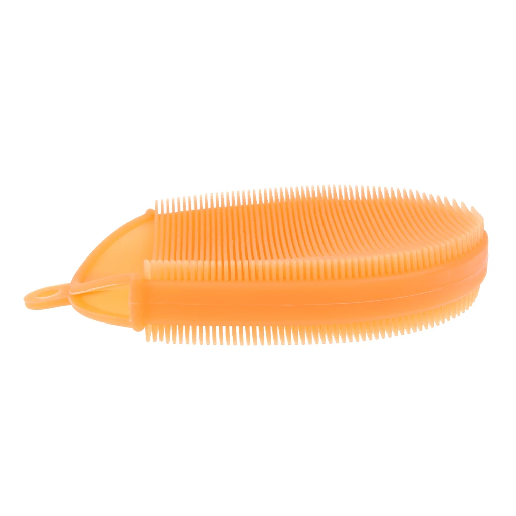 Silicone Massage Bath Glove Brush Shower Exfoliating Body Massage Scrubber Red / Orange / Pink / Blue