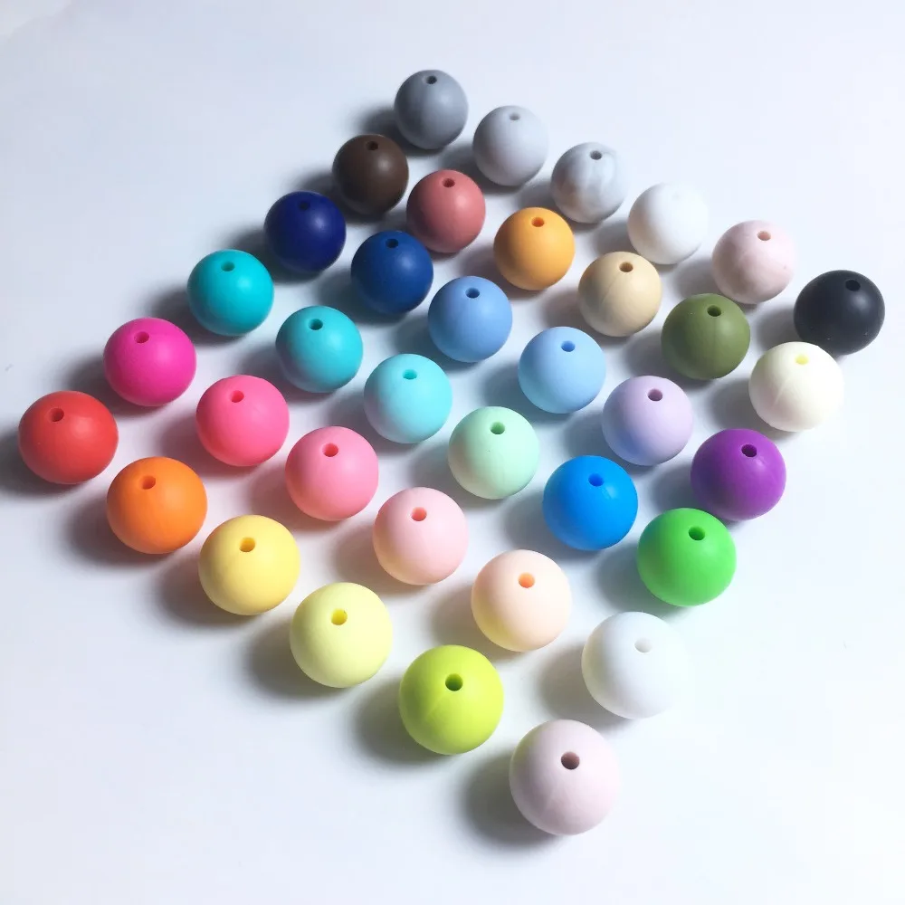 

Mrs.ChewedBead 50pcs Silicone Beads 12mm Eco-friendly Sensory Baby Teething Toys Food Grade Mom Nusring DIY Jewelry Baby Teether